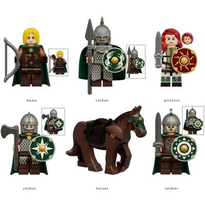 Gacloz 6PCS Medieval Military Building Blocks Minifigures War Horse Solider Knight Boy Gacloz 6PCS Medieval Military Building Blocks Minifigures War Horse Solider Knight Boy