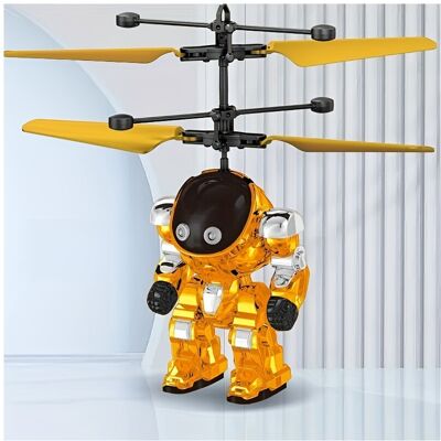 XYLFLY (Golden) Inductive Flying Mecha Warrior - USB Rechargeable, Light-Up Interactive XYLFLY (Golden) Inductive Flying Mecha Warrior - USB Rechargeable, Light-Up Interactive
