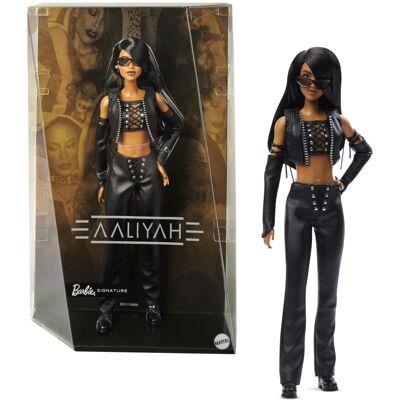 Barbie Signature Aaliyah 11.5"""" Collectible Doll in Black Faux Leather Outfit Barbie Signature Aaliyah 11.5"""" Collectible Doll in Black Faux Leather Outfit
