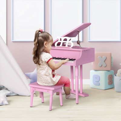 HOMCOM 30 Keys Mini Kids Piano with Music Stand and Bench Best Gifts Toy HOMCOM 30 Keys Mini Kids Piano with Music Stand and Bench Best Gifts Toy