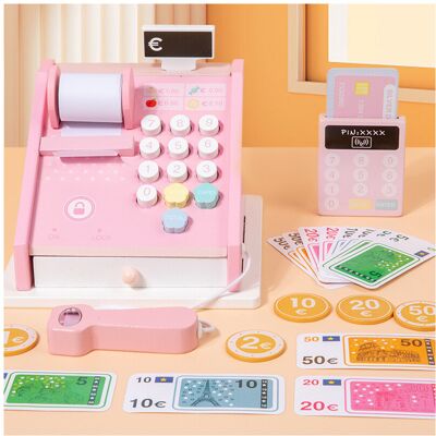 Unbranded Supermarket Wooden Cash Register Playset Realistic Features Storage Box For Kids Unbranded Supermarket Wooden Cash Register Playset Realistic Features Storage Box For Kids
