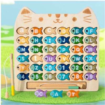 Unbranded Wooden Number Letter Cognitive Matching Magnetic Fishing Children Toy Board Unbranded Wooden Number Letter Cognitive Matching Magnetic Fishing Children Toy Board