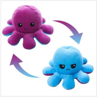 Unbranded (StyleG) Octopus Stuffed Reversible Animal Doll Doublesided Flip Toy Kid Gift De Unbranded (StyleG) Octopus Stuffed Reversible Animal Doll Doublesided Flip Toy Kid Gift De