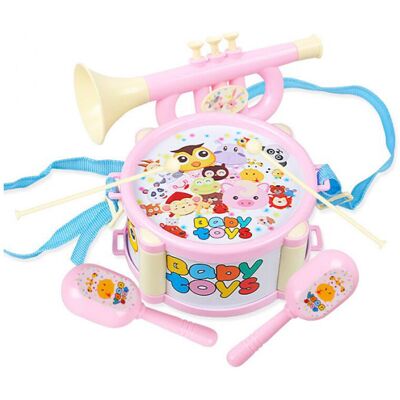 Unbranded Hard Plastic Drum Set For Toddlers, Drum Music Set With Metal Springs And Plasti Unbranded Hard Plastic Drum Set For Toddlers, Drum Music Set With Metal Springs And Plasti
