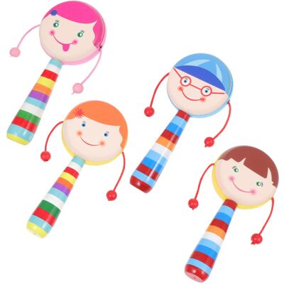 Unbranded Wooden Rattle Drum Baby Musical Toy Set with Smooth Safe Edges for Sensory Music Unbranded Wooden Rattle Drum Baby Musical Toy Set with Smooth Safe Edges for Sensory Music