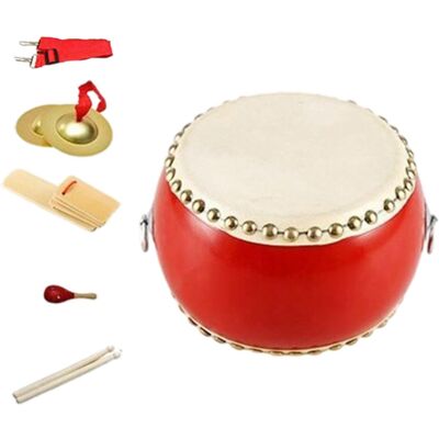 Unbranded Kids Drum Set Wooden with Drumsticks and Mallet, Clear Sound for Dance, Teaching Unbranded Kids Drum Set Wooden with Drumsticks and Mallet, Clear Sound for Dance, Teaching
