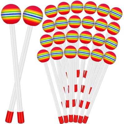 Unbranded 24 Pcs Kids Drum Sticks and Timpani Mallets 8.5 Inch Colorful Lollipop Design So Unbranded 24 Pcs Kids Drum Sticks and Timpani Mallets 8.5 Inch Colorful Lollipop Design So