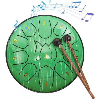 Unbranded 6-Inch 11 Tone Hand Drum for Kids and Adults - Carbon Steel Handheld Drum with 2 Unbranded 6-Inch 11 Tone Hand Drum for Kids and Adults - Carbon Steel Handheld Drum with 2