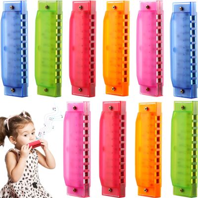 Unbranded 10 Pcs Kids Harmonica 10 Hole Translucent Plastic Harmonica Toys for Beginner , Unbranded 10 Pcs Kids Harmonica 10 Hole Translucent Plastic Harmonica Toys for Beginner ,