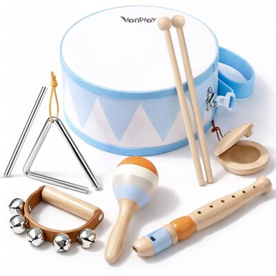 Vanplay Kids Drum Kit 6 in 1 Musical Instruments Baby Toys Wooden Toys Sensory Toys for Vanplay Kids Drum Kit 6 in 1 Musical Instruments Baby Toys Wooden Toys Sensory Toys for