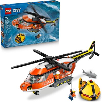 Lego City Coast Guard Helicopter Building Toy for Kids - Pretend Play Emergency Lego City Coast Guard Helicopter Building Toy for Kids - Pretend Play Emergency