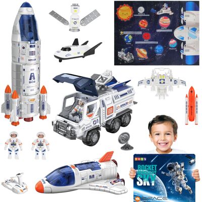 deAO Toys Rocket Ship Toys for Kids Complete Space Shuttle Playset deAO Toys Rocket Ship Toys for Kids Complete Space Shuttle Playset