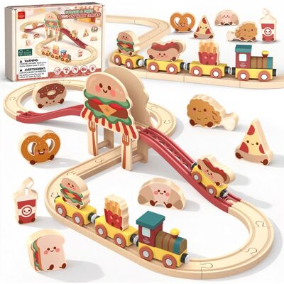 Lehoo Castle Wooden Train Set Toddlers Toys for Age 3+ Lehoo Castle Wooden Train Set Toddlers Toys for Age 3+