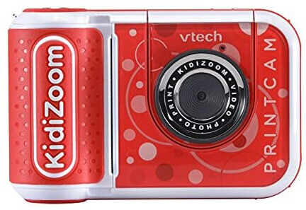 VTech KidiZoom PrintCam (Red), Digital Camera for Children with Built-In Printer, Kids