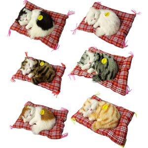 Zeus (Black + White) Sleeping Cats Plush Stuffed Toy Press Simulation Sound Animal Cu Zeus (Black + White) Sleeping Cats Plush Stuffed Toy Press Simulation Sound Animal Cu