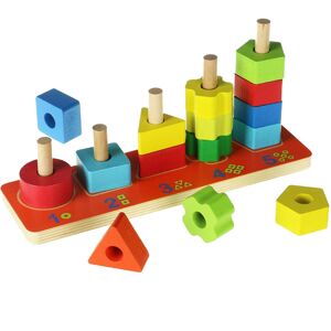 URBN-TOYS Kids Wooden Column Shape Sorter & Number Blocks – Counting & Stacking Toy for To URBN-TOYS Kids Wooden Column Shape Sorter & Number Blocks – Counting & Stacking Toy for To