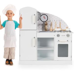 Casart Kids Play Kitchen Wooden Kitchen Playset w/ Cook Sink & Faucet Storage Casart Kids Play Kitchen Wooden Kitchen Playset w/ Cook Sink & Faucet Storage