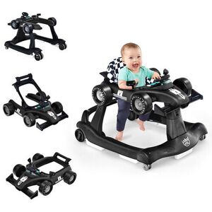 Unbranded 4-in-1 Foldable Activity Push Walker with Adjustable Height-Blac Unbranded 4-in-1 Foldable Activity Push Walker with Adjustable Height-Blac