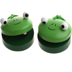 Unbranded 1 Pair Round Wooden Frog Castanet Baby Musical Instrument Toy - Green Unbranded 1 Pair Round Wooden Frog Castanet Baby Musical Instrument Toy - Green