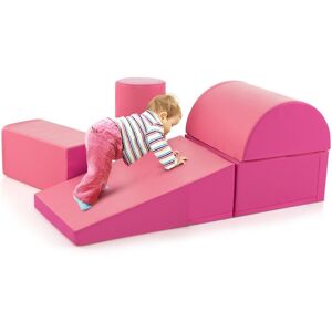 Costway 5-Piece Foam Climb & Crawl Play Set - Rose (Soft EPE Foam, ASTM/CPSIA Safe) Bloc Costway 5-Piece Foam Climb & Crawl Play Set - Rose (Soft EPE Foam, ASTM/CPSIA Safe) Bloc