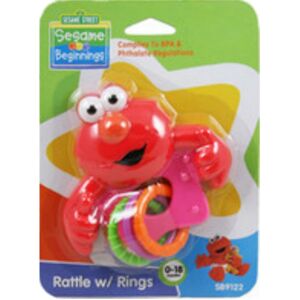 Sesame Street Elmo Rattle with Rings BPA Free Sesame Street Elmo Rattle with Rings BPA Free
