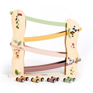 Tiny Love Wooden Race Car Ramp Toy, Zig Zag Car Slide Toy with 4 Easy-Roll Woode Tiny Love Wooden Race Car Ramp Toy, Zig Zag Car Slide Toy with 4 Easy-Roll Woode