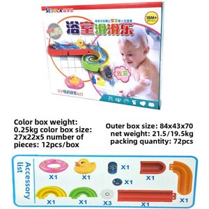 Unbranded (Small Slide 12pcs) Children Toy Bathroom Assembly Track Ball Bearing Duck Slidi Unbranded (Small Slide 12pcs) Children Toy Bathroom Assembly Track Ball Bearing Duck Slidi
