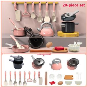 Unbranded (Pink 28pcs) Childrens Toy Kitchen Playset With Fake Stove And Food Items For Fu Unbranded (Pink 28pcs) Childrens Toy Kitchen Playset With Fake Stove And Food Items For Fu
