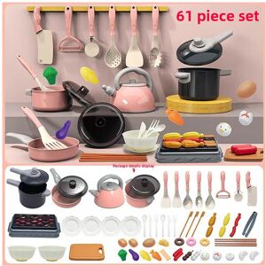 Unbranded (Pink 61pcs) Kitchen Toy Childrens Playset With Fake Stove And Food Items Cookin Unbranded (Pink 61pcs) Kitchen Toy Childrens Playset With Fake Stove And Food Items Cookin
