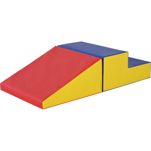 HOMCOM 2 Piece Soft Play Set for Toddler Climb and Crawl, Red HOMCOM 2 Piece Soft Play Set for Toddler Climb and Crawl, Red