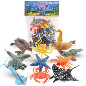 HEMTO Toy Sea Animal Set (12 Pack) - Educational Toy Sea Creatures for Bath Time - Rea HEMTO Toy Sea Animal Set (12 Pack) - Educational Toy Sea Creatures for Bath Time - Rea
