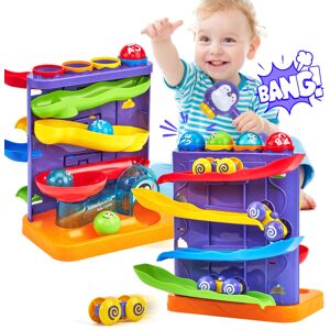 hahaland Toys for 1 Year Old Boys - 2 in 1 Pound & Roll Balls Toy & Car Ramp Rac hahaland Toys for 1 Year Old Boys - 2 in 1 Pound & Roll Balls Toy & Car Ramp Rac