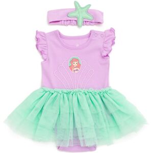 Disney Princess Ariel Newborn Baby Girls Cosplay Bodysuit With Skirt Overlay & H Disney Princess Ariel Newborn Baby Girls Cosplay Bodysuit With Skirt Overlay & H