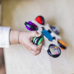Baby Einstein Curiosity Clutch Fidget Sensory Toy and Pop It Rattle, BPA Free In Baby Einstein Curiosity Clutch Fidget Sensory Toy and Pop It Rattle, BPA Free In