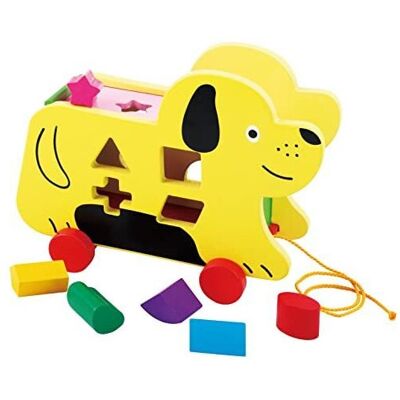 Toys of Wood Oxford TOWO Wooden Pull Along Dog with Shape Sorter - Wooden Pull Along Puppy Toys for Toys of Wood Oxford TOWO Wooden Pull Along Dog with Shape Sorter - Wooden Pull Along Puppy Toys for