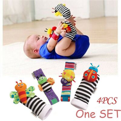 Unbranded 4Pcs Lamaze Baby Infant Foot Socks Rattles Wrist Rattles Multicolor Unbranded 4Pcs Lamaze Baby Infant Foot Socks Rattles Wrist Rattles Multicolor