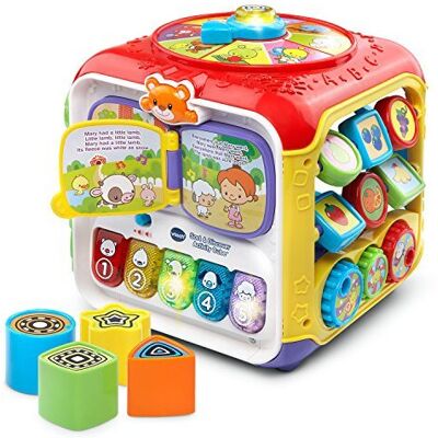 VTech Sort & Discover Baby Activity Cube, Baby Play Centre, Educational Baby Mus VTech Sort & Discover Baby Activity Cube, Baby Play Centre, Educational Baby Mus