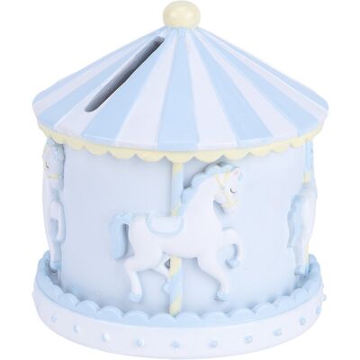 WIDDOP and Co. Hello Baby Carousel Money Box 11cm -Blue WIDDOP and Co. Hello Baby Carousel Money Box 11cm -Blue