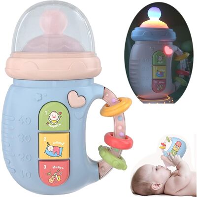 Unbranded (Blue) Baby Appease Toy Electric Soother Early Education Rattle Bottle Lights Mu Unbranded (Blue) Baby Appease Toy Electric Soother Early Education Rattle Bottle Lights Mu