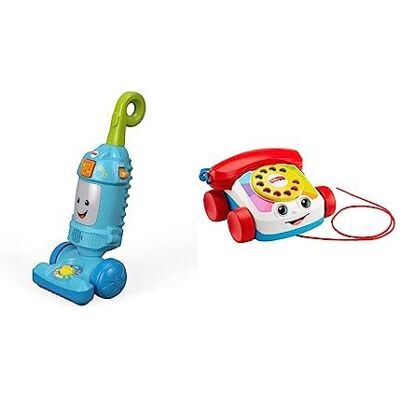 Fisher-Price FNR97 Laugh Light-up Learning Vacuum, Baby and Toddler Push Toy, Mu Fisher-Price FNR97 Laugh Light-up Learning Vacuum, Baby and Toddler Push Toy, Mu