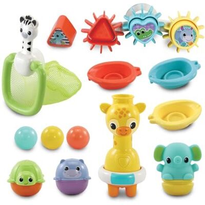 VTech 6-in-1 Bath Set, Bathtub Toy with 10+ Accessories Including Stacking & Lin VTech 6-in-1 Bath Set, Bathtub Toy with 10+ Accessories Including Stacking & Lin