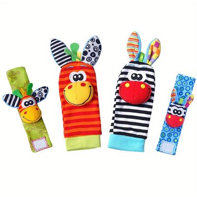SRJ STAR (Giraffe) 4pairs Baby Wrist Rattles Sock Toys, Newborn Baby Sock Toys SRJ STAR (Giraffe) 4pairs Baby Wrist Rattles Sock Toys, Newborn Baby Sock Toys