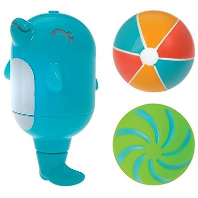 Nuby Dolphin Soaker & Squirters Baby Bath Toy - Imaginative Play Early Development Nuby Dolphin Soaker & Squirters Baby Bath Toy - Imaginative Play Early Development