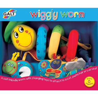 Galt Toys, Wiggly Worm, Cot and Pram Toy, Ages 0 Months Plus Galt Toys, Wiggly Worm, Cot and Pram Toy, Ages 0 Months Plus