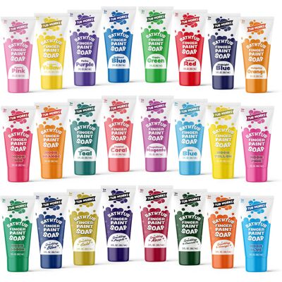 Gorilla Tub Works Bathtub Finger Paint Soap 24 Pack Non-Toxic Washable Bath Paint fo Gorilla Tub Works Bathtub Finger Paint Soap 24 Pack Non-Toxic Washable Bath Paint fo