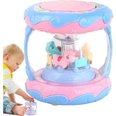 Unbranded (Pink Blue) Musical Drum Toy Carousel Rotating Light up Electronic Drum,Baby M Unbranded (Pink Blue) Musical Drum Toy Carousel Rotating Light up Electronic Drum,Baby M