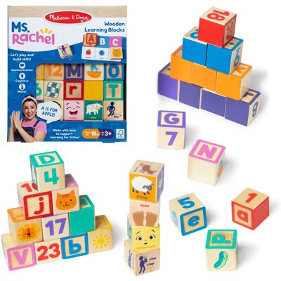 Ms. Rachel Melissa & Doug Letter Number and Game Wooden Learning Blocks with A Ms. Rachel Melissa & Doug Letter Number and Game Wooden Learning Blocks with A