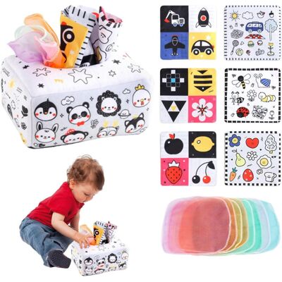 Unbranded (Black and White Animals) Tissue Box Pull Toy Soft Crinkle Toys Sensory Squa Unbranded (Black and White Animals) Tissue Box Pull Toy Soft Crinkle Toys Sensory Squa