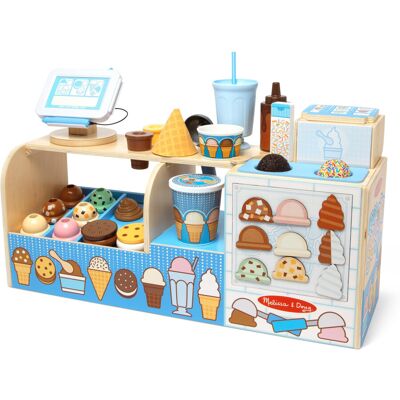 Melissa & Doug Wooden Cool Scoops Ice Creamery Play Food Toy, Toy kitchen, Ice c Melissa & Doug Wooden Cool Scoops Ice Creamery Play Food Toy, Toy kitchen, Ice c