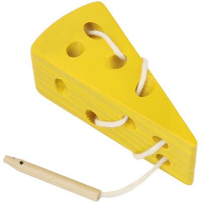 Unbranded Wooden Lacing Cheese Toy for Babies Learning Fine Motor Skills Threading Toy Unbranded Wooden Lacing Cheese Toy for Babies Learning Fine Motor Skills Threading Toy